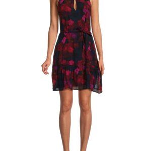 PAIGE Floral Dress in Black and Pink